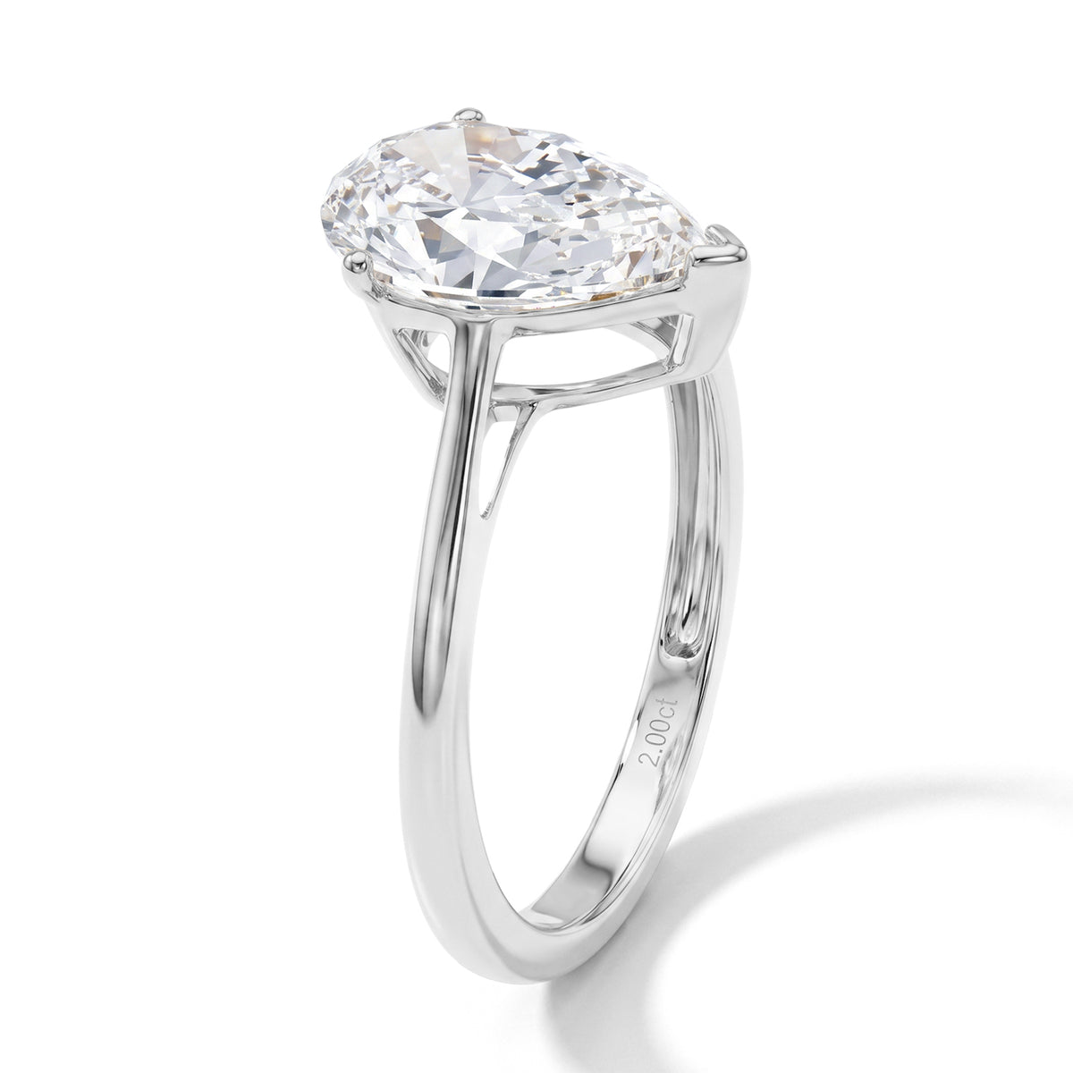 Luxuriant - 9K White Gold SGL Certified Lab Grown Diamond (VS-E-F) Solitaire Ring 2.00 Ct. 8734875 2