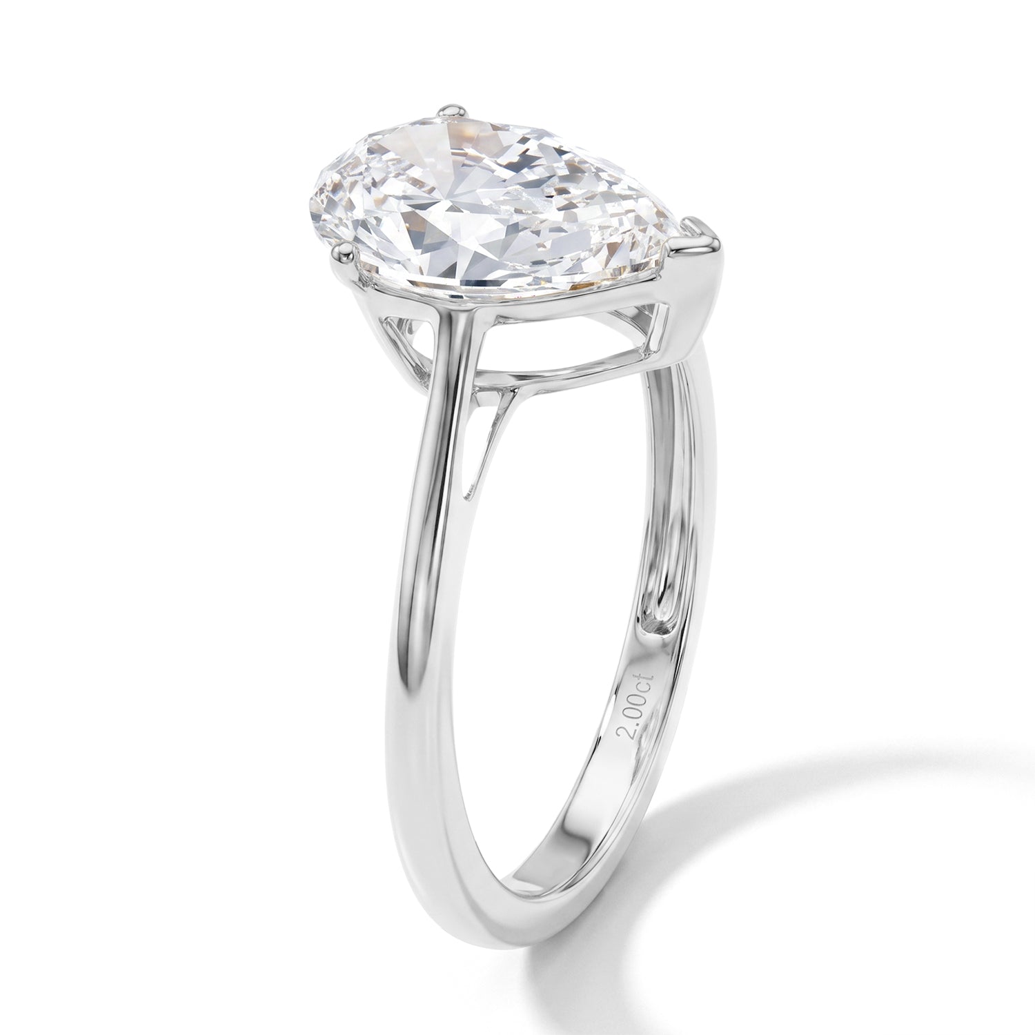 Luxuriant - 9K White Gold SGL Certified Lab Grown Diamond (VS-E-F) Solitaire Ring 2.00 Ct. 8734878 2