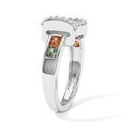 D'Joy - Multi Sapphire & White Zircon Ring in Rhodium Overlay Sterling Silver 1.24 Ct._8734894_3