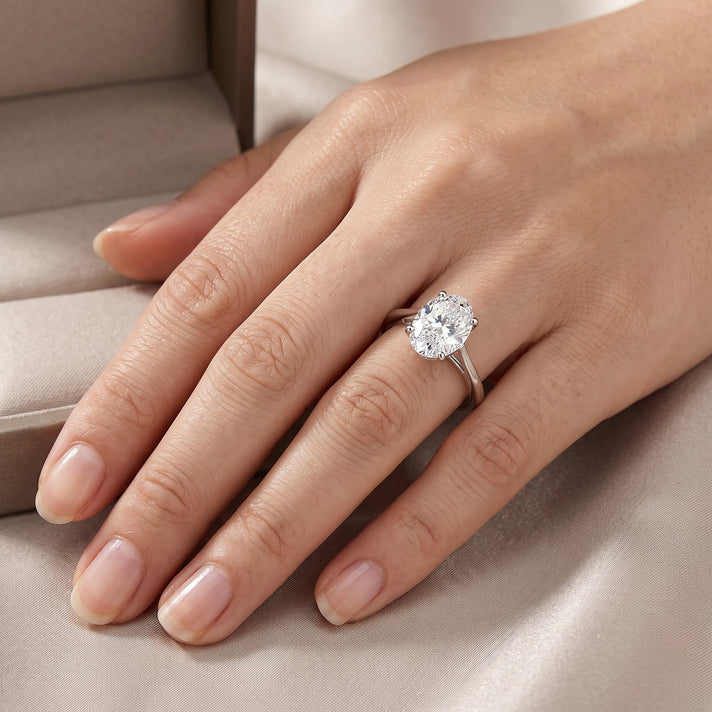 DOD - 9K White Gold Lab Grown Diamond (VS-E-F) Oval Cut Solitaire Ring 2.00 Ct. 8734917 2