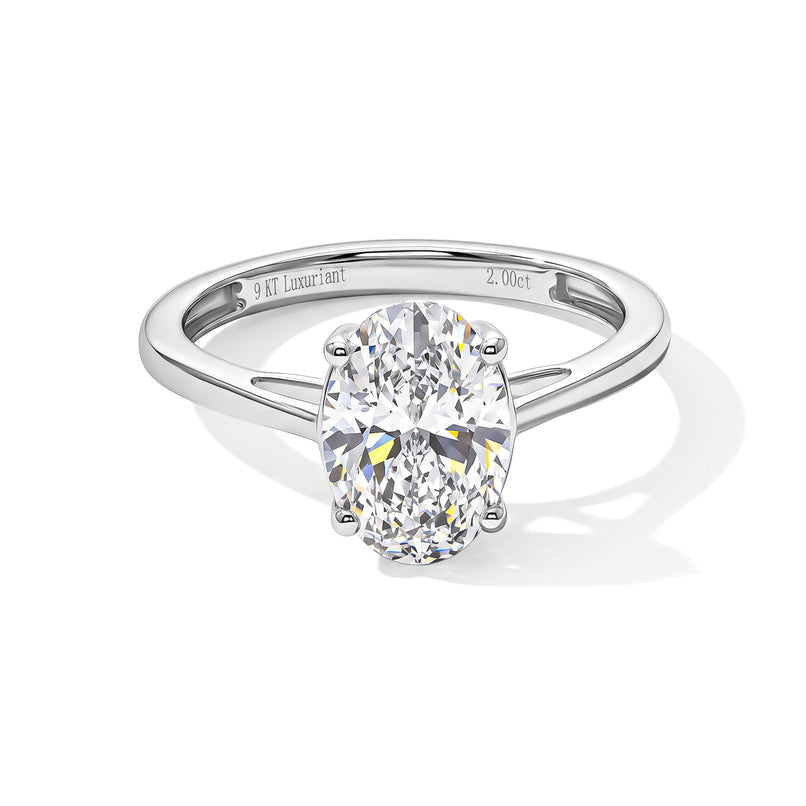 DOD- 9K White Gold Oval Lab Grown Diamond VS/EF Ring 2.00  Ct._8734918