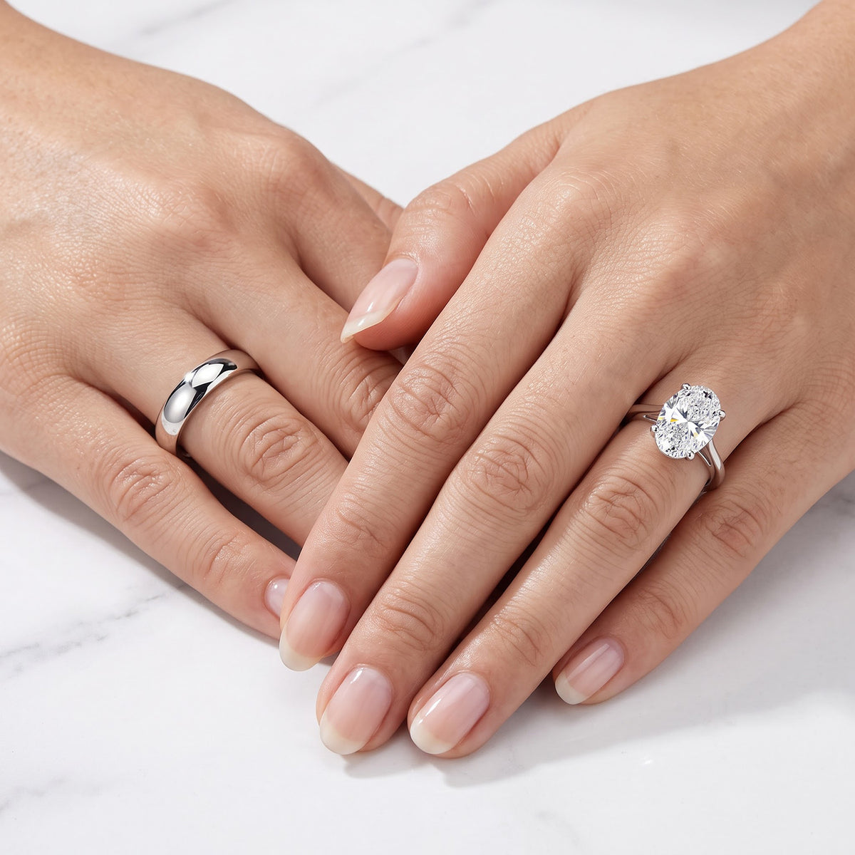 DOD - 9K White Gold Lab Grown Diamond (VS/E-F) Oval Cut Solitaire Ring 2.00 Ct. 8734918 3