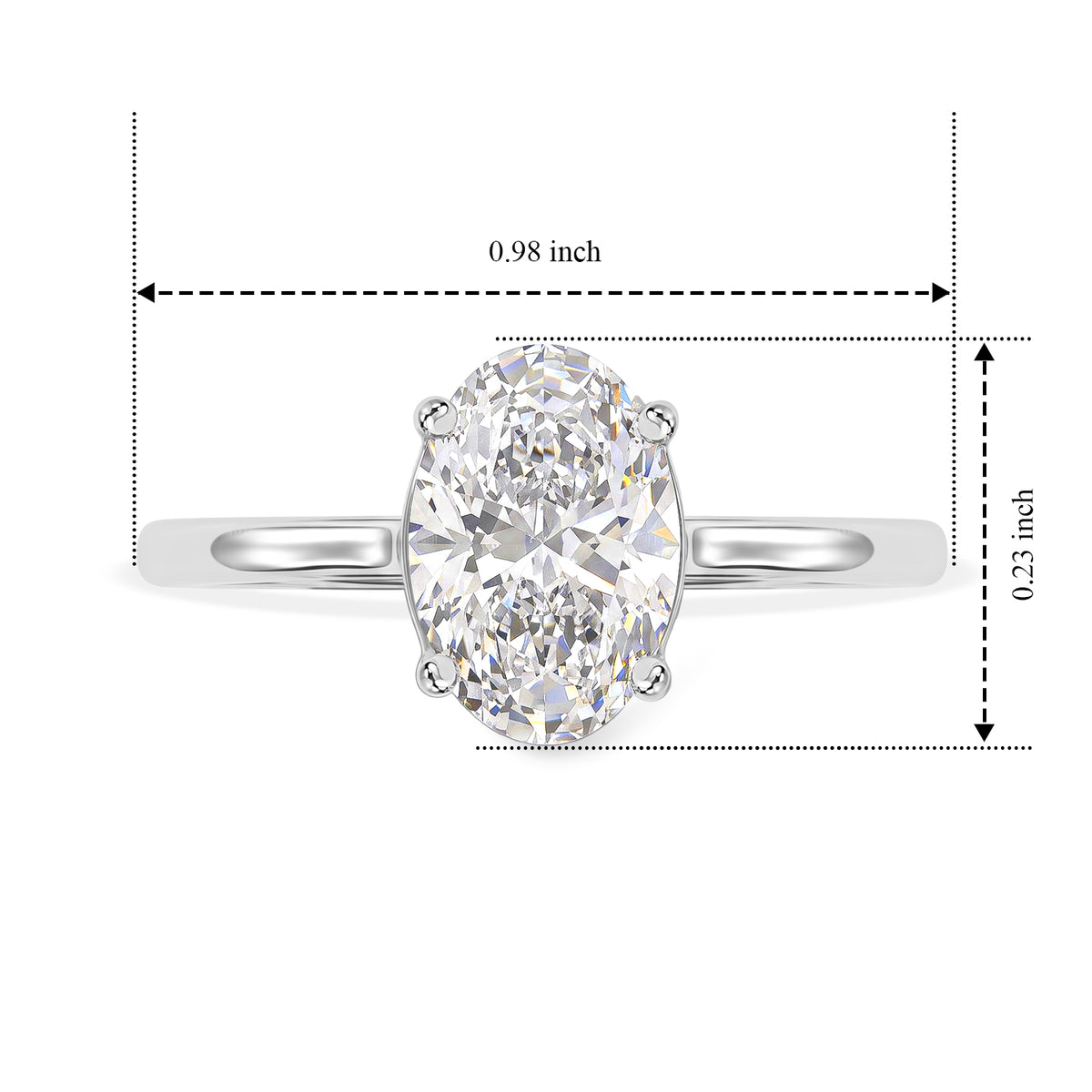 DOD - 9K White Gold Lab Grown Diamond (VS/E-F) Oval Cut Solitaire Ring 2.00 Ct. 8734919 6