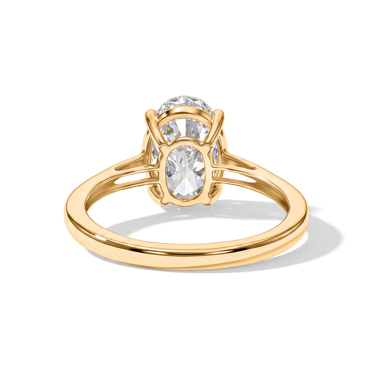 Luxuriant - 9K Yellow Gold Lab Grown Diamond (VS-E-F) Oval Cut Solitaire Ring 2.00 Ct. 8734938 5