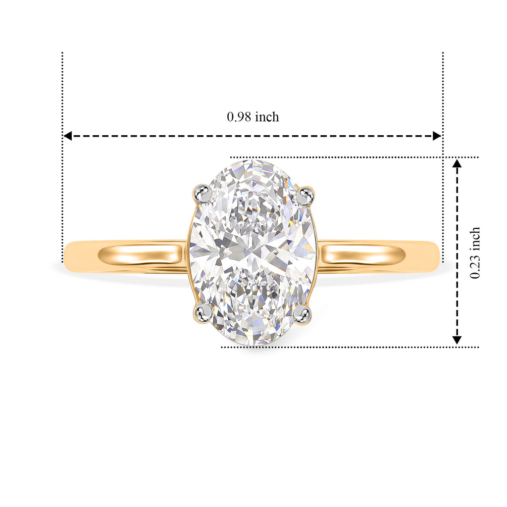 Black Friday Deal- 9K Yellow Gold Oval Lab Grown Diamond VS/EF Ring 2.00  Ct._8734938_5
