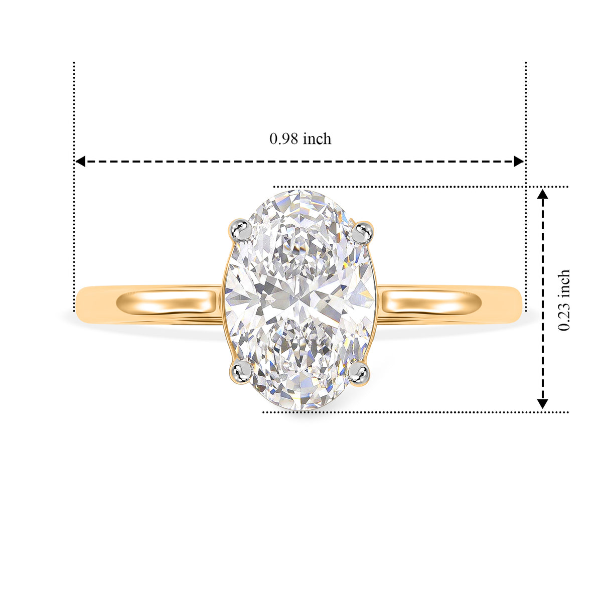 Luxuriant - 9K Yellow Gold Lab Grown Diamond (VS-E-F) Oval Cut Solitaire Ring 2.00 Ct. 8734938 6