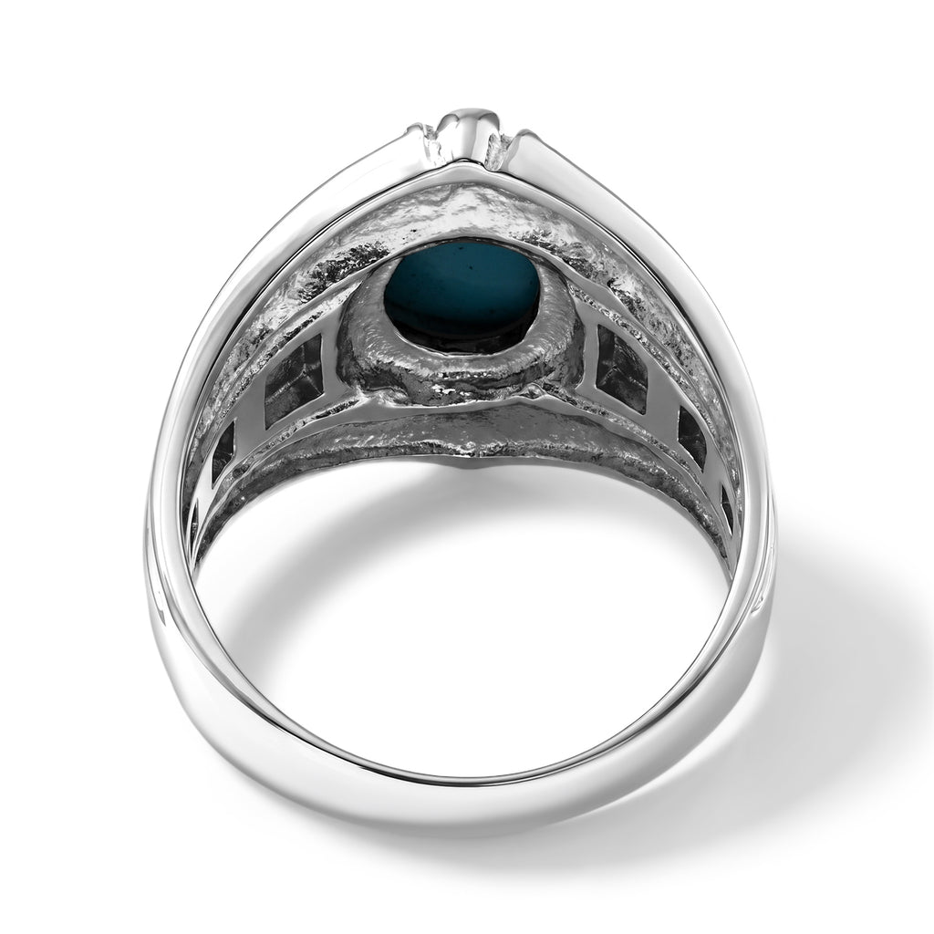 Royal Bali Collection - D'Joy Blue Turquoise & Abalone Shell Ring in Sterling Silver 3.36 Ct._8735822_4