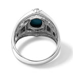Royal Bali Collection - D'Joy Blue Turquoise & Abalone Shell Ring in Sterling Silver 3.36 Ct._8735822_4