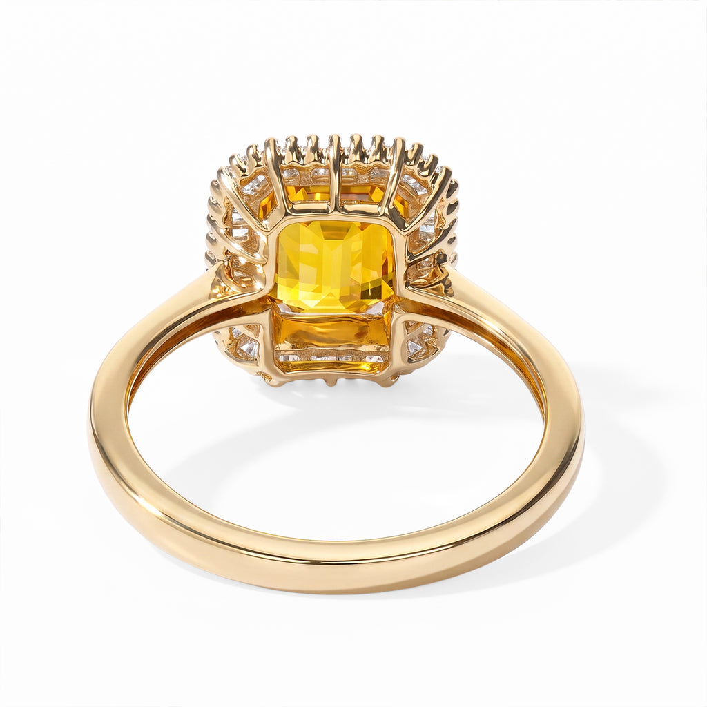 14K Yellow Gold AAAA Loupe Clean Chanthaburi Yellow Sapphire & Natural Diamond Ring 2.27 Ct._8735889_4