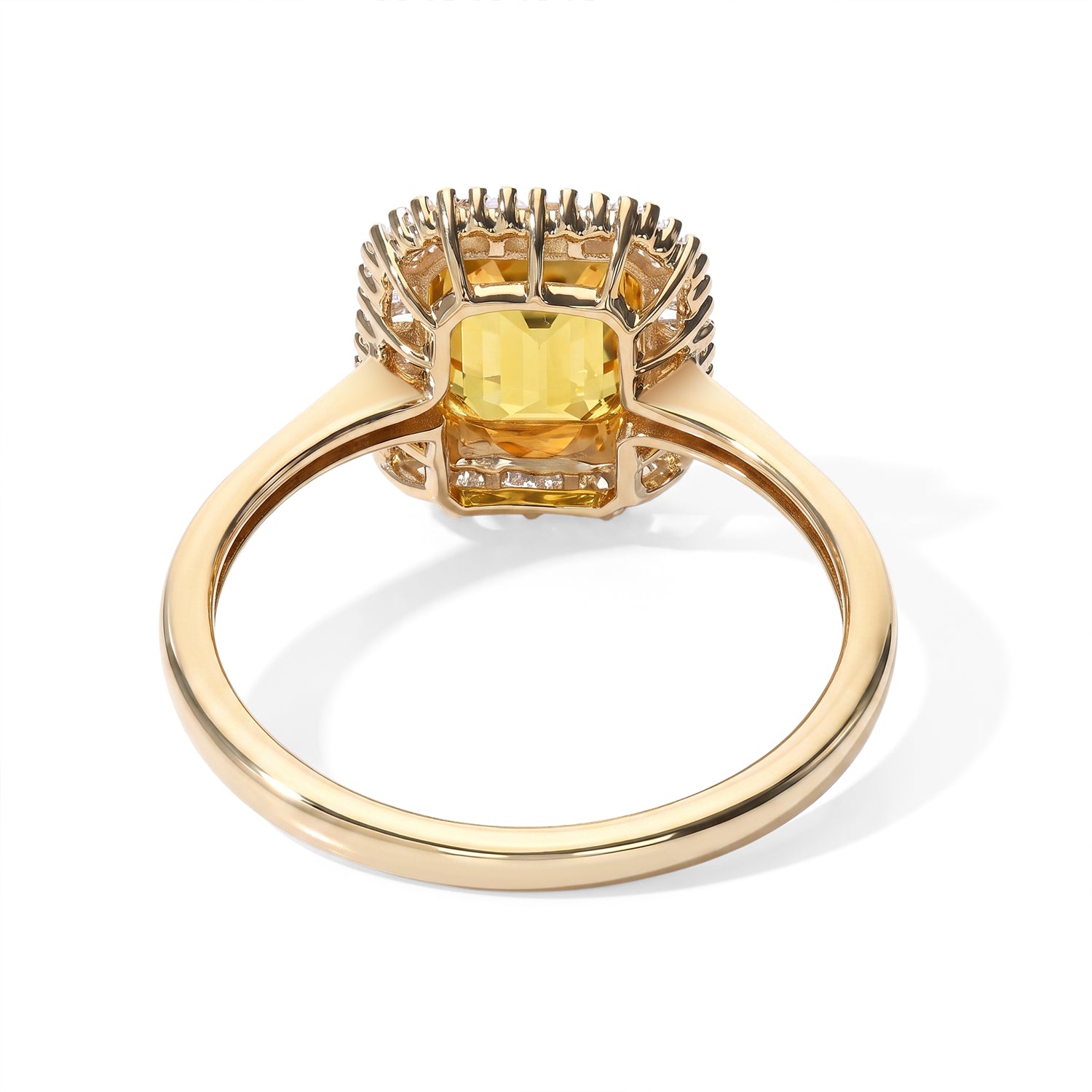 14K Yellow Gold AAA Yellow Sapphire &amp; Natural White Diamond (I3) Solitaire Ring 2.27 Ct. 8735893 4