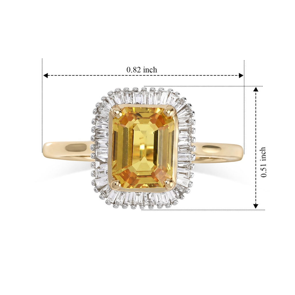 14K Yellow Gold AAA Yellow Sapphire & Natural White Diamond (I3) Solitaire Ring 2.27 Ct._8735893_5