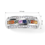 Luxuriant Multi Sapphire, Lab Grown Diamond Fancy Ring in Rhodium OverlaySterling Silver  0.954  Ct._8736007_5