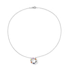 D'Joy Multi Sapphire, White Zircon Fancy Necklace (Size - 20) in Rhodium OverlaySterling Silver  2.109  Ct._8736044_3