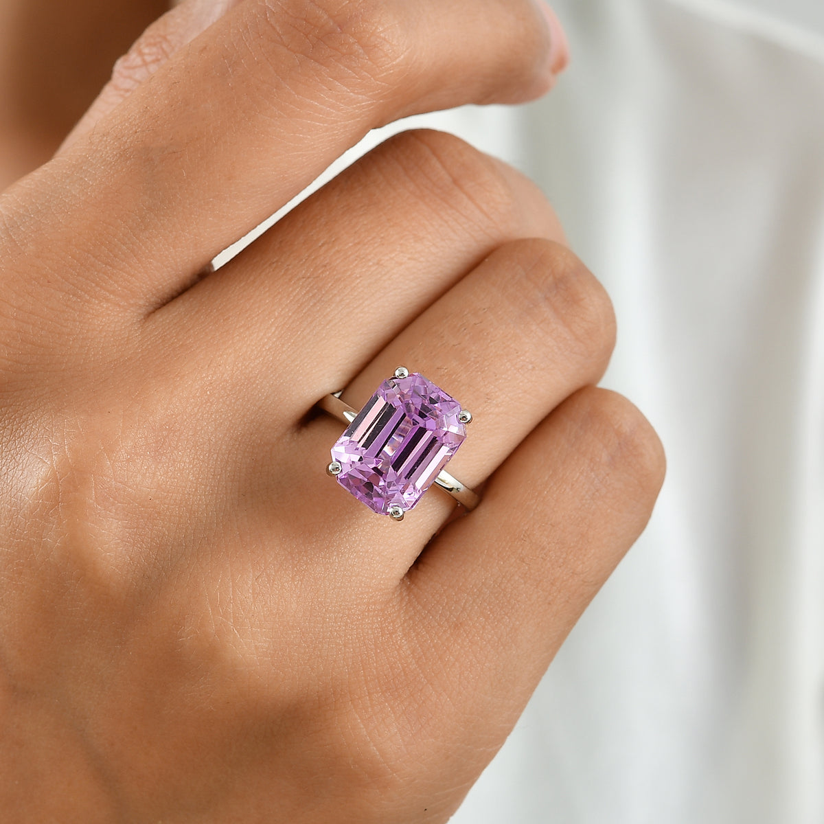 MONSTER DEAL - Rhapsody - 950 Platinum AAAA Natural Patroke Kunzite Solitaire Ring 10.24 Ct, Platinum Wt.5.40 Gms 8736096 2