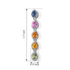 D'Joy Multi Sapphire Dangling Earring in Rhodium OverlaySterling Silver  1.724  Ct._8736105_4