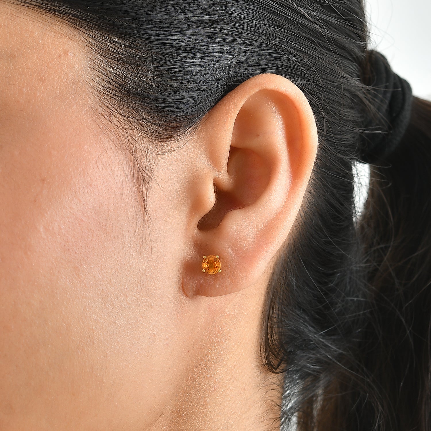 D'Joy Yellow Sapphire Solitaire Stud Push Post Earring in 18K Gold OverlaySterling Silver  1.330  Ct. 8736135 1