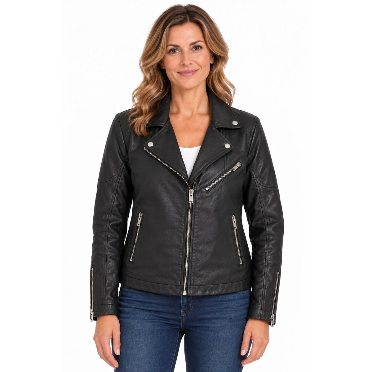 La Marey Signature Genuine Leather Jacket (Size M, 12-14) - Black 8736139 0