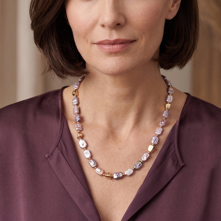 Multi Color Keshi Pearl Beads Necklace (Size - 19.50) with T-Bar Clasp 200.00 Ct. 8737274 2