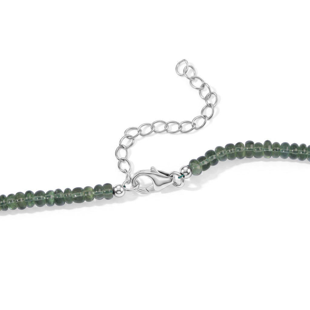 D'Joy - Rainbow Moonstone Beads Necklace (Size - 18+2 Ext) in Rhodium Overlay Sterling Silver 87.00 Ct._8737291_3