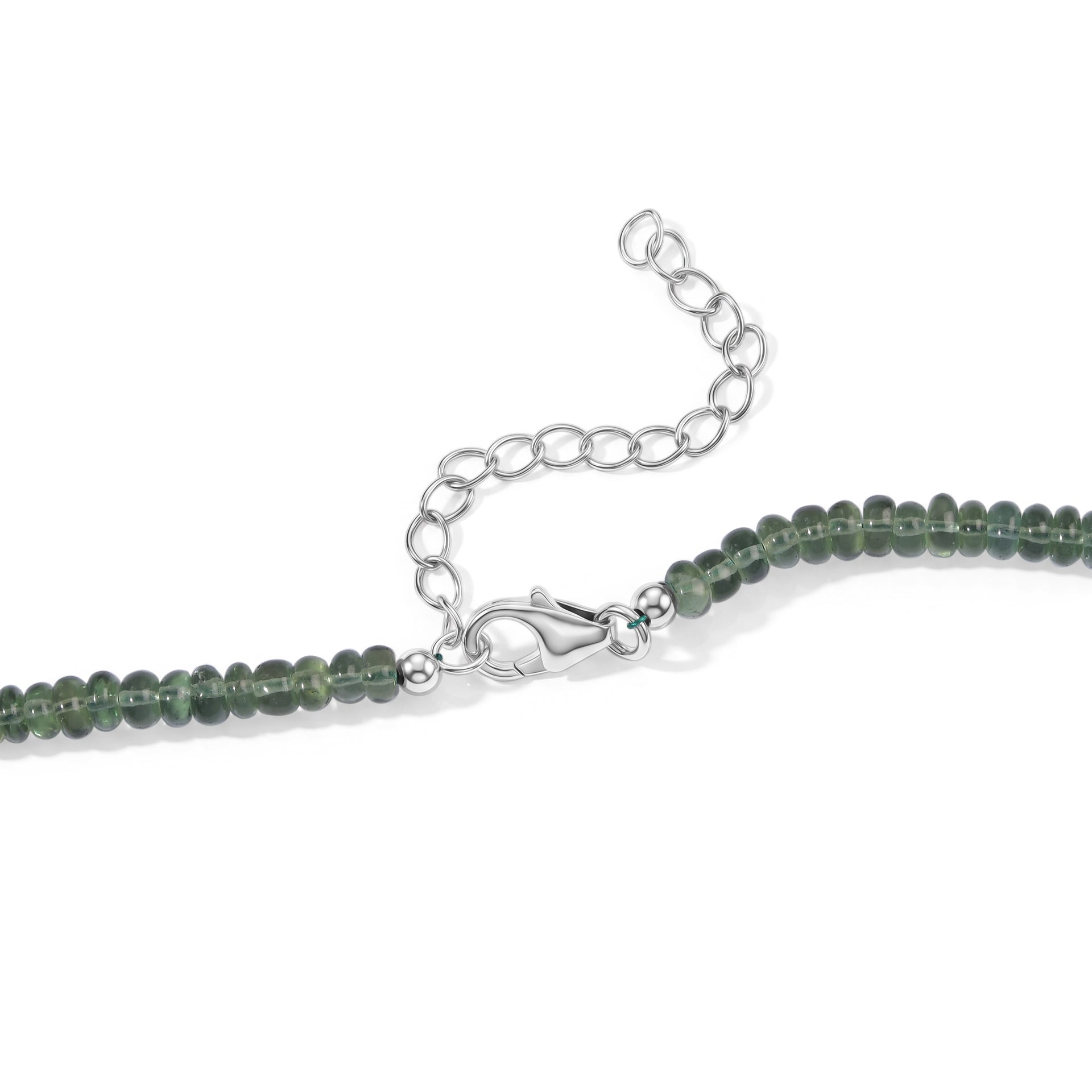 D'Joy - Rainbow Moonstone Beads Necklace (Size - 18-2 Ext) in Rhodium Overlay Sterling Silver 87.00 Ct. 8737291 4