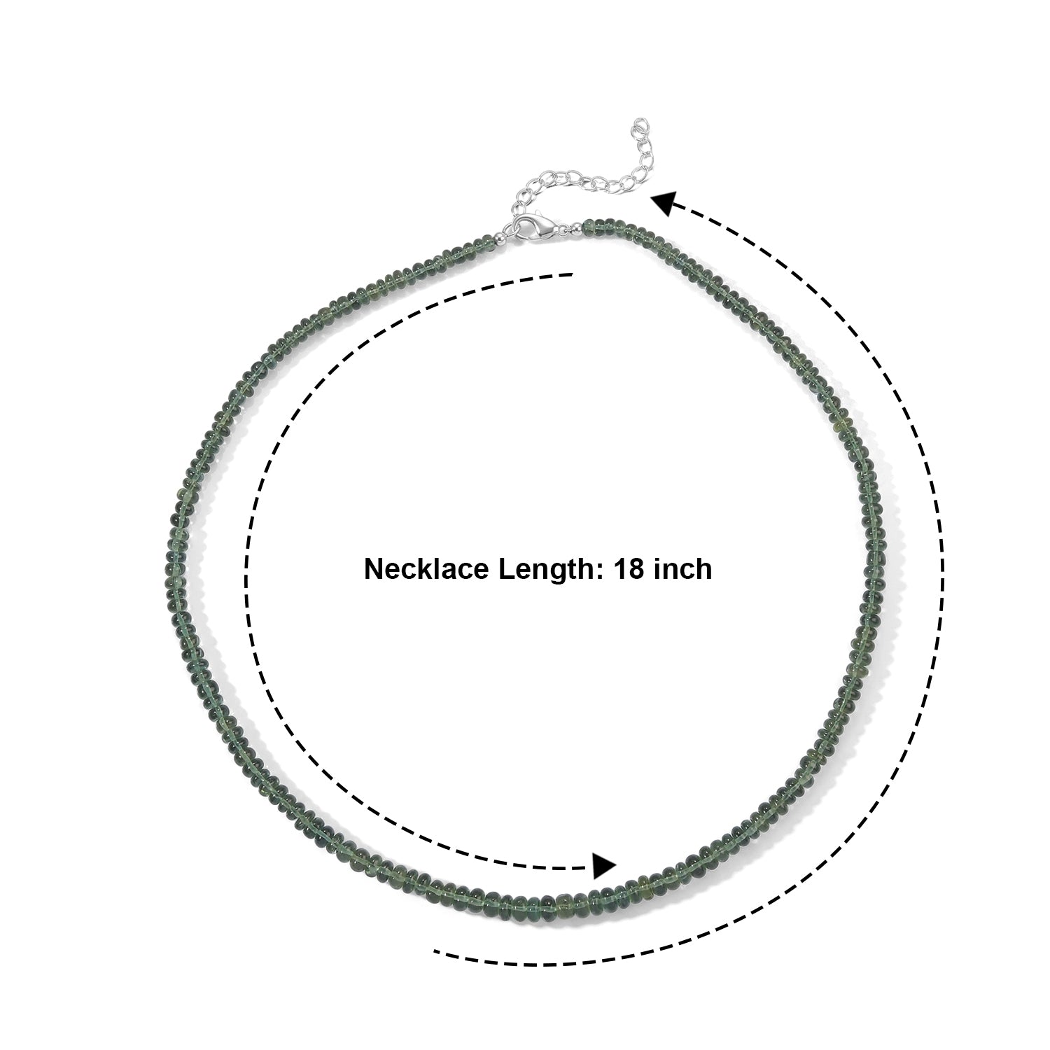 D'Joy - Rainbow Moonstone Beads Necklace (Size - 18-2 Ext) in Rhodium Overlay Sterling Silver 87.00 Ct. 8737291 5