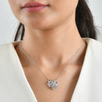 D'Joy Orange Sapphire, Multi Gemstones Cluster Necklace (Size - 20) in Rhodium OverlaySterling Silver  2.836  Ct._8737307_1