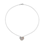 D'Joy Orange Sapphire, Multi Gemstones Cluster Necklace (Size - 20) in Rhodium OverlaySterling Silver  2.836  Ct._8737307_3
