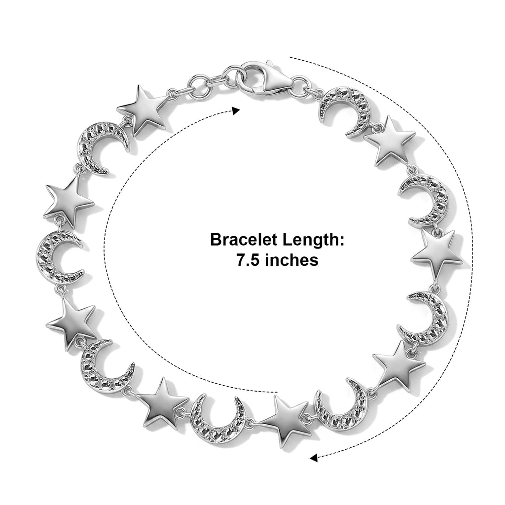 Rhodium Overlay Sterling Silver Linked Bracelet (Size - 7.5)_8738218_3