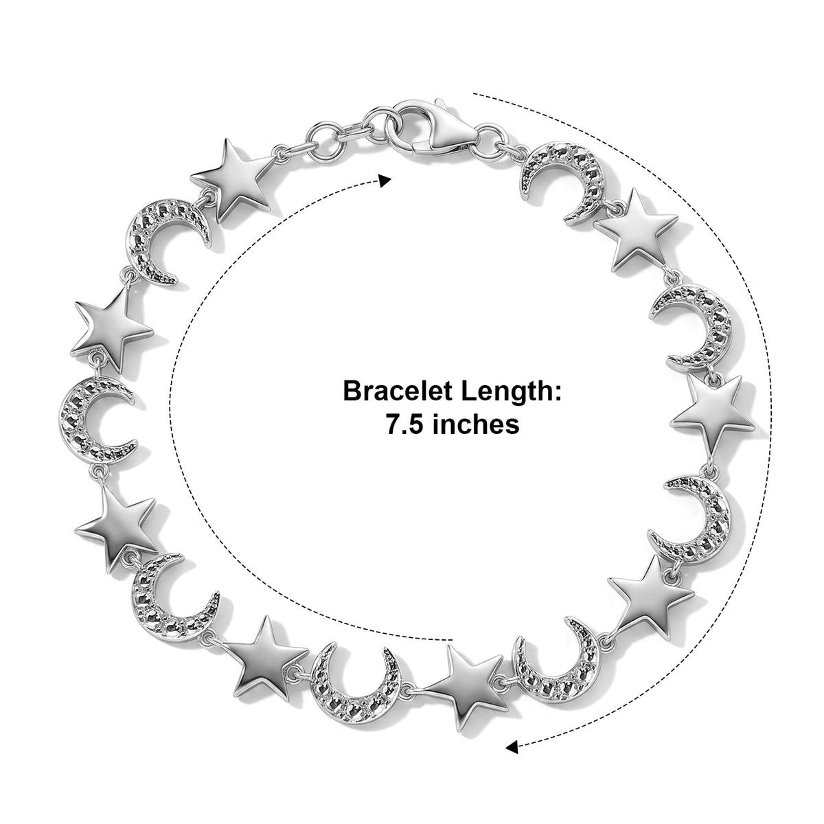Rhodium Overlay Sterling Silver Linked Bracelet (Size - 7.5) 8738218 4