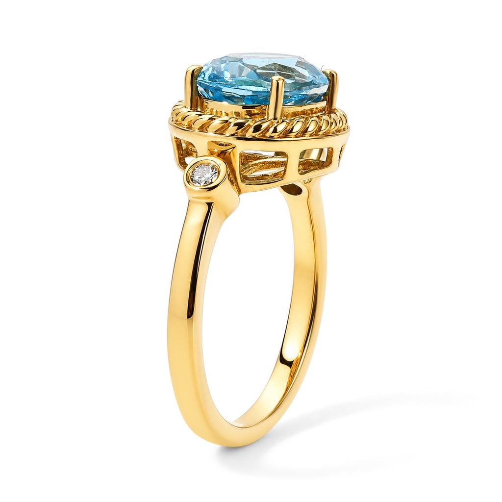 Luxuriant Swiss Blue Topaz, Lab Grown Diamond 3 Stone Ring Sterling Silver  3.106  Ct._8738872_3
