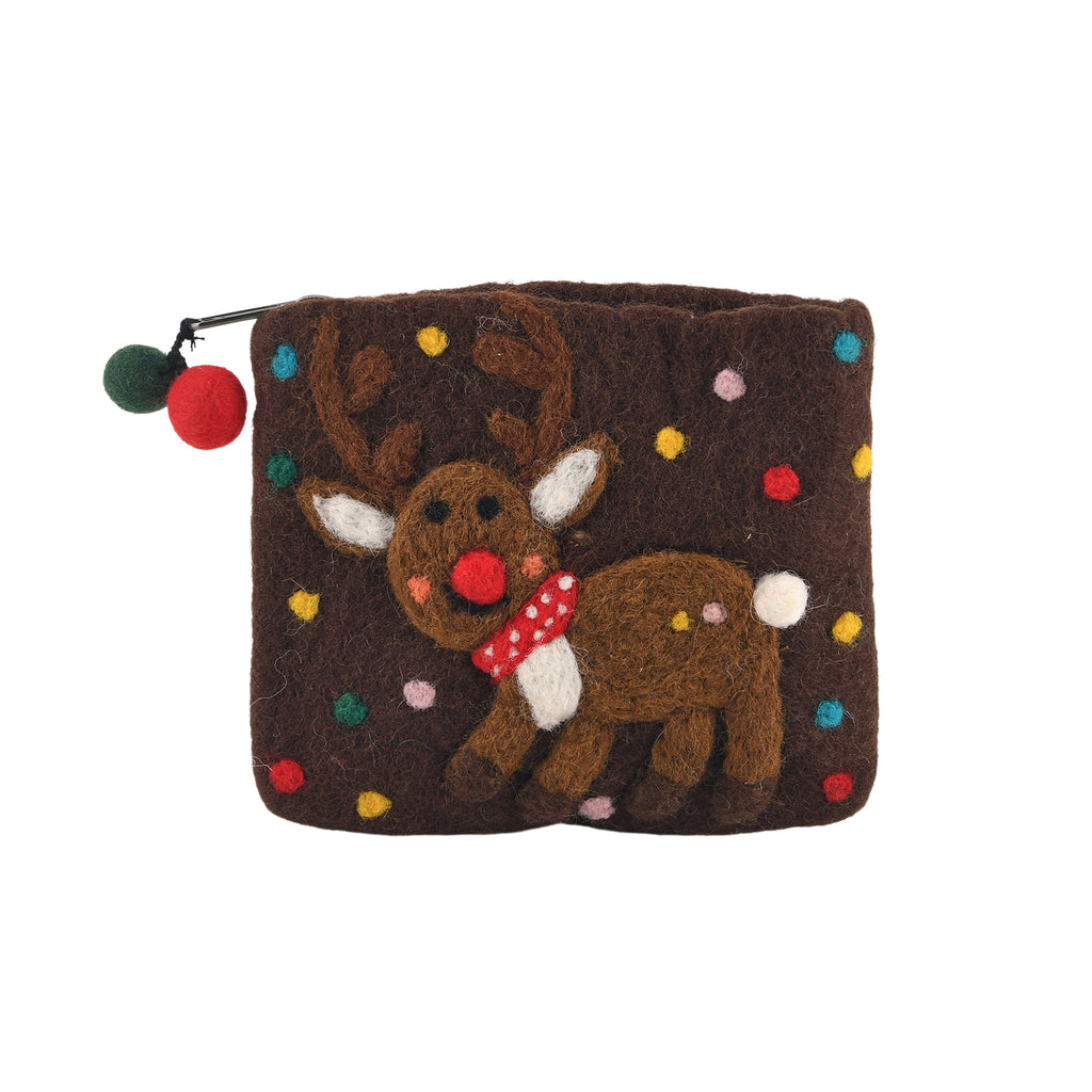 Wool Patterned Wallet (Size 14x12x1 cm) - Brown_8739081