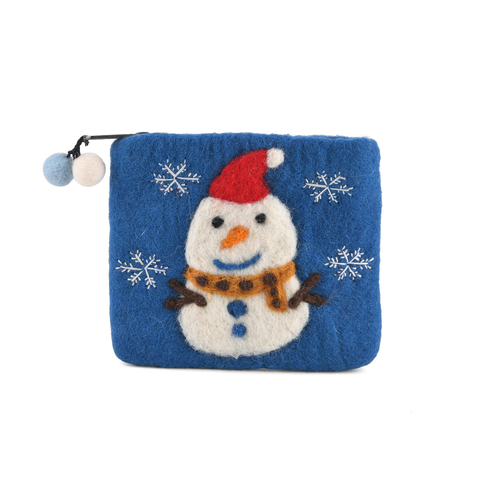 Wool Patterned Wallet (Size 14x12x1 cm) - Blue_8739086
