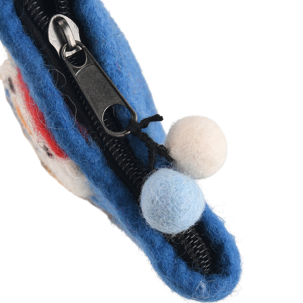 Wool Patterned Wallet (Size 14x12x1 cm) - Blue_8739086_5