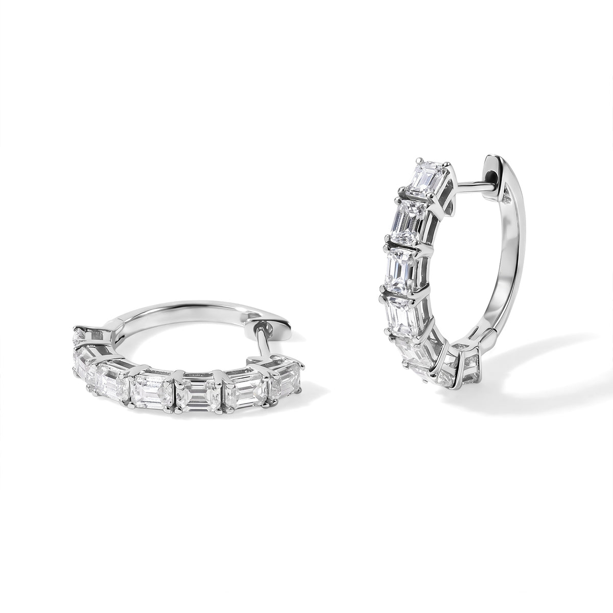 D'Joy Moissanite Full Hoop Earring in Platinum OverlaySterling Silver  2.940  Ct. 8740383 0