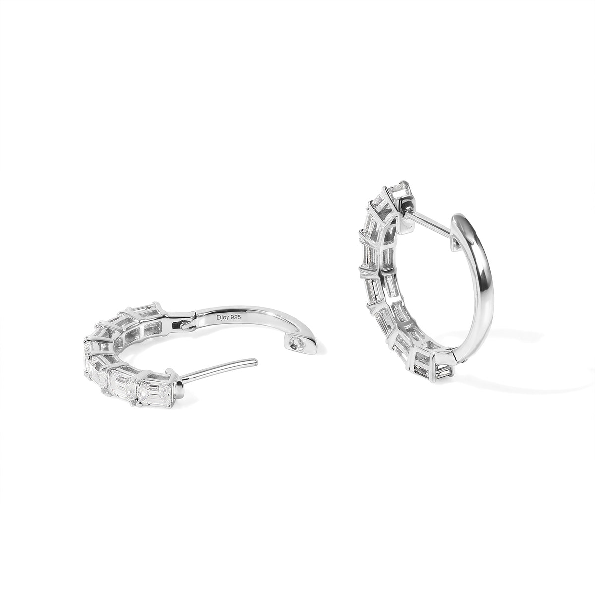 D'Joy Moissanite Full Hoop Earring in Platinum OverlaySterling Silver  2.940  Ct. 8740383 2