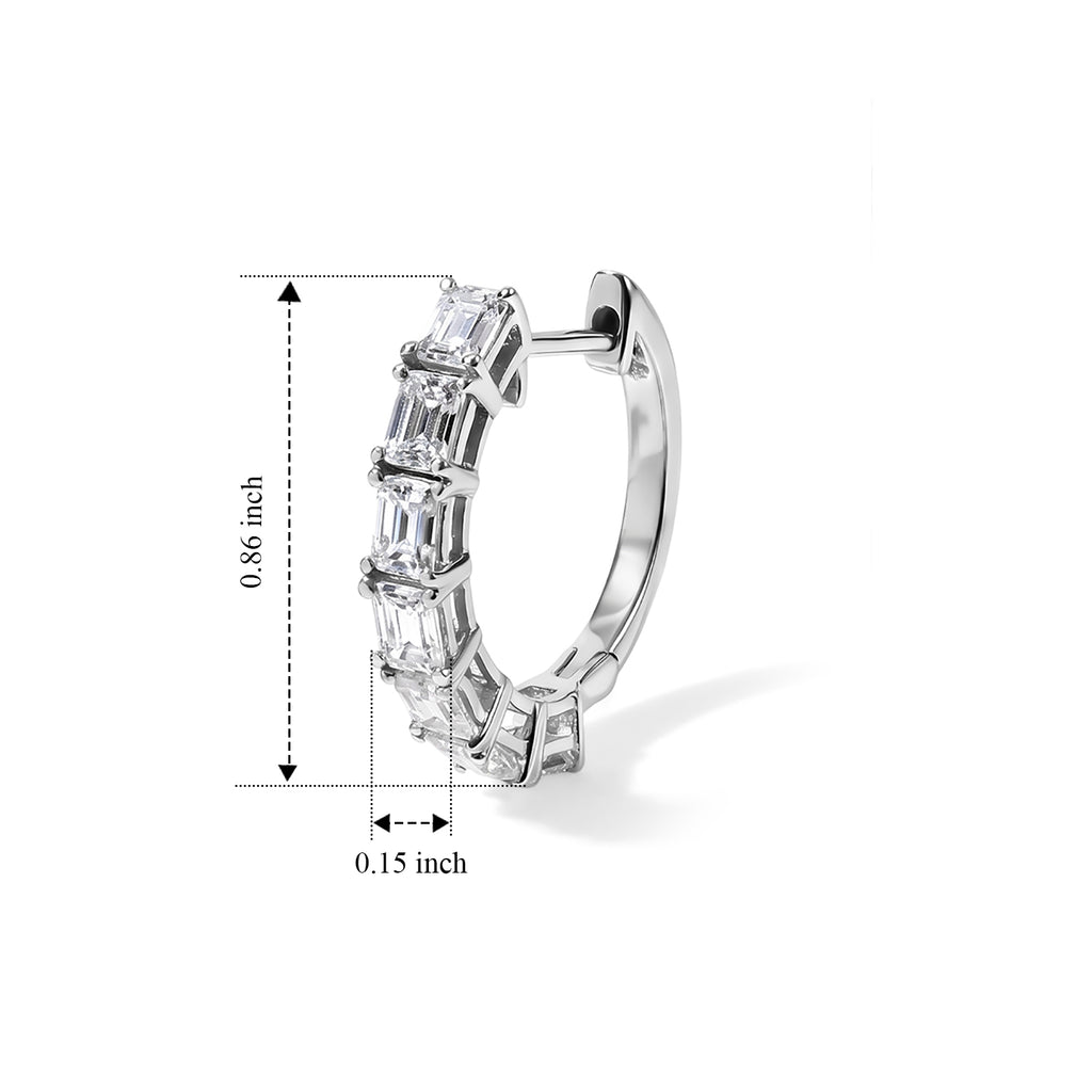 D'Joy Moissanite Full Hoop Earring in Platinum OverlaySterling Silver  2.940  Ct._8740383_4