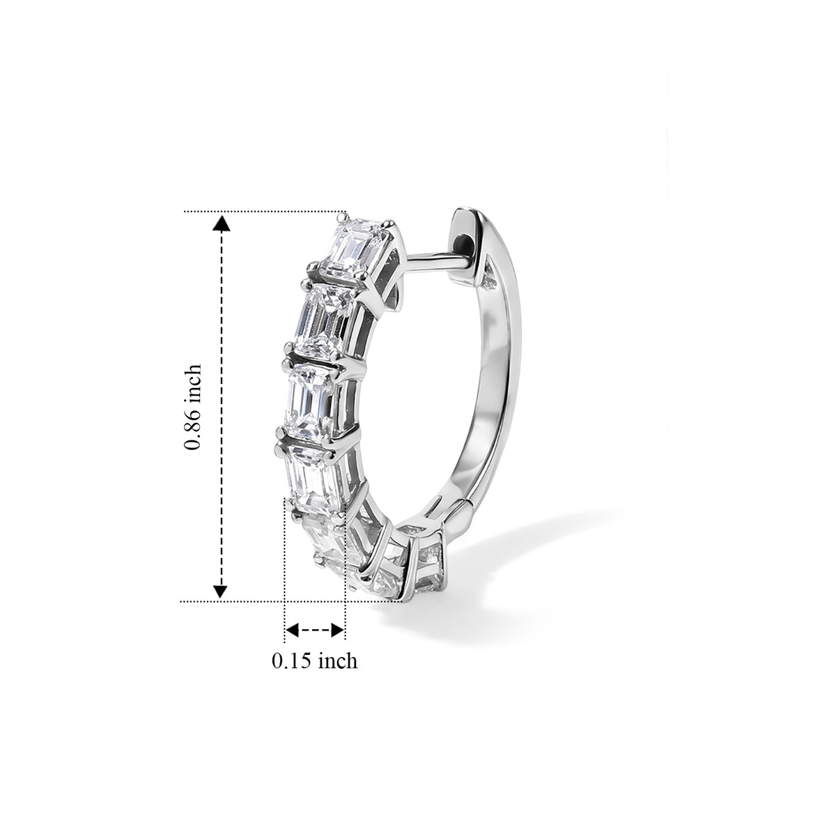 D'Joy Moissanite Full Hoop Earring in Platinum OverlaySterling Silver  2.940  Ct. 8740383 3