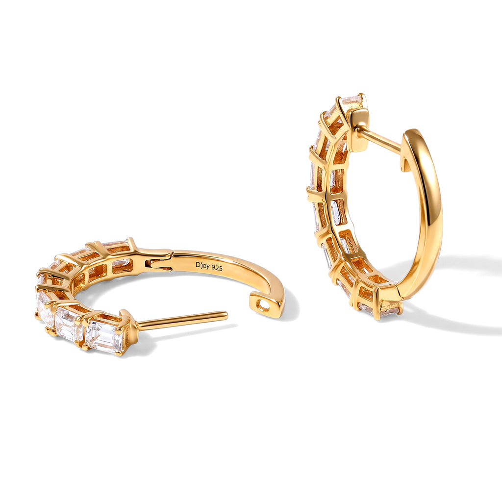 D'Joy Moissanite Full Hoop Earring in 18K Gold OverlaySterling Silver  3.038  Ct._8740385_3
