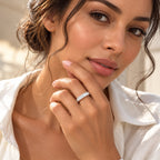 D'Joy Moissanite Band Ring in Platinum OverlaySterling Silver  5.014  Ct._8740470_2