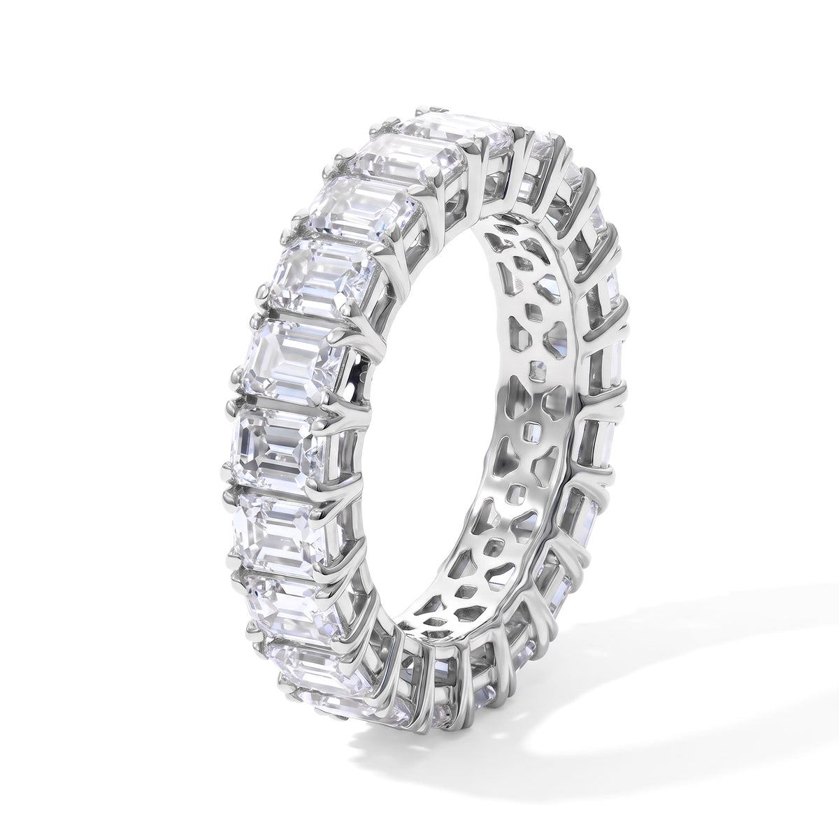 D'Joy Moissanite Band Ring in Platinum OverlaySterling Silver  5.014  Ct. 8740471 3