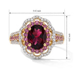 D'Joy Rhodolite Garnet, White Zircon Main Stone With Surrounding Stone Ring in 18K YG VermeilSterling Silver  3.259  Ct._8740498_5