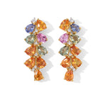 D'Joy Multi Sapphire, White Zircon Fancy Earring in 18K YG PlatingSterling Silver  3.620  Ct._8740562