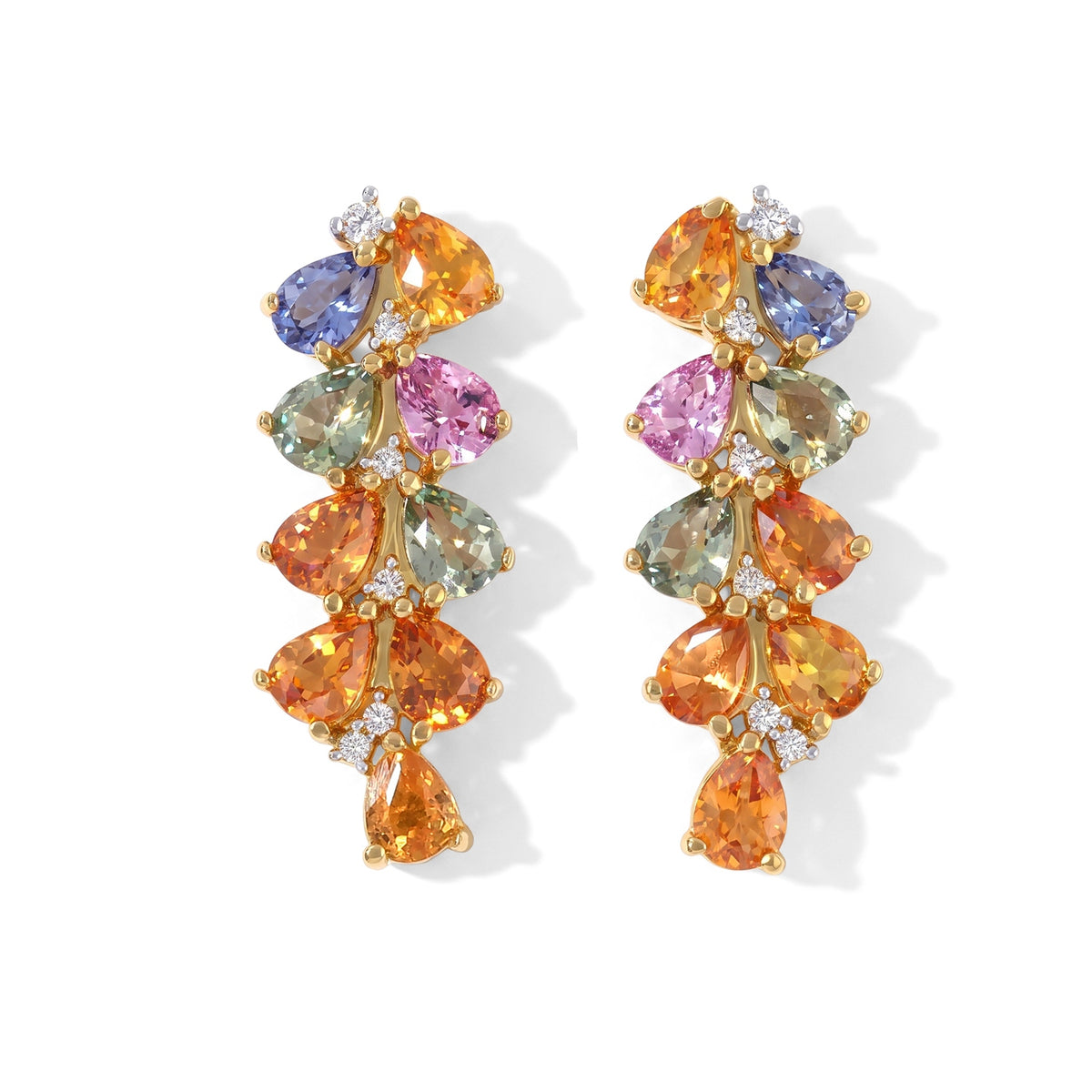 D'Joy Multi Sapphire, White Zircon Fancy Earring in 18K YG PlatingSterling Silver  3.620  Ct. 8740562 0