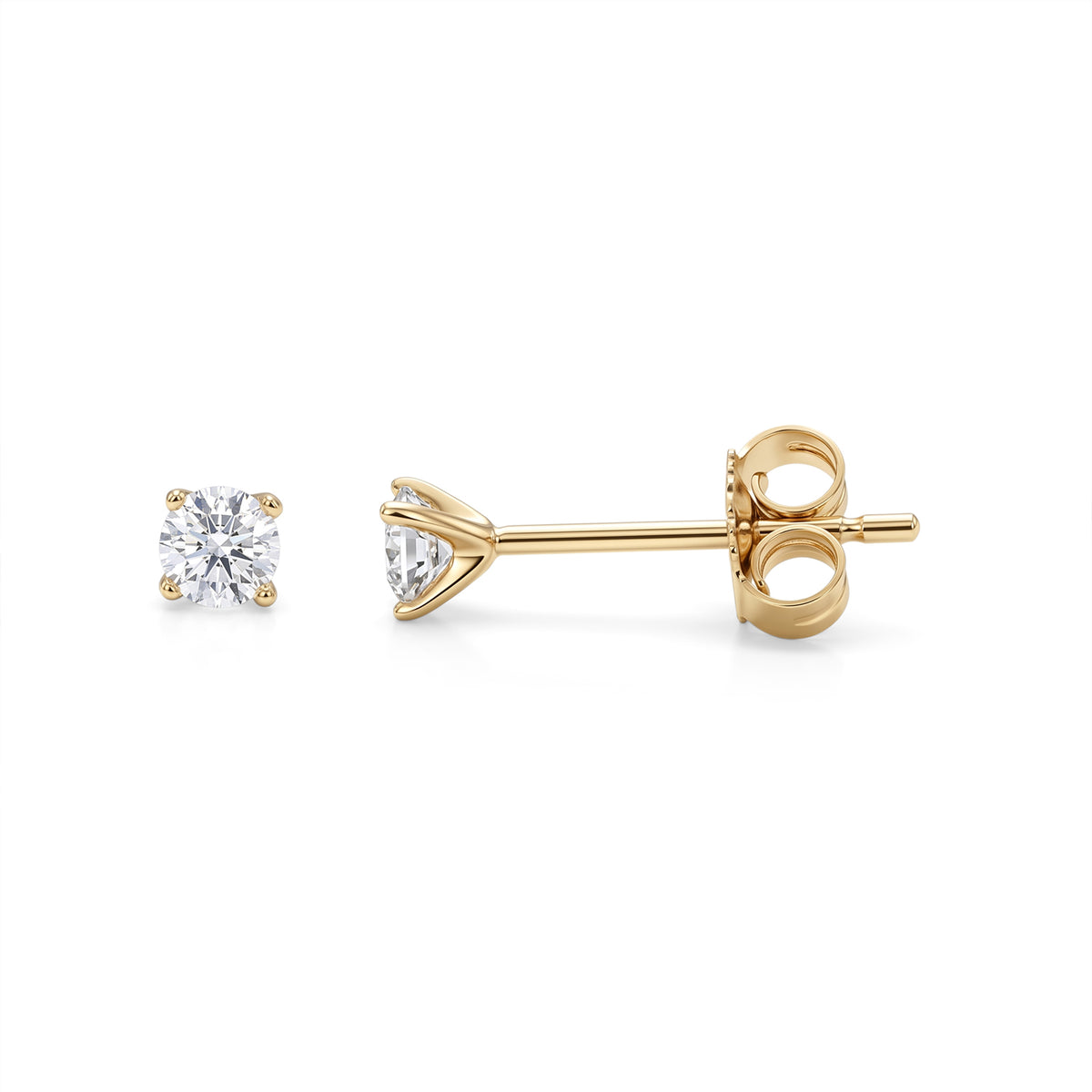 Luxuriant - 9K Yellow Gold Lab Grown Diamond (SI/G-H) Stud Earring with Push Back 0.25 Ct. 8740565 0