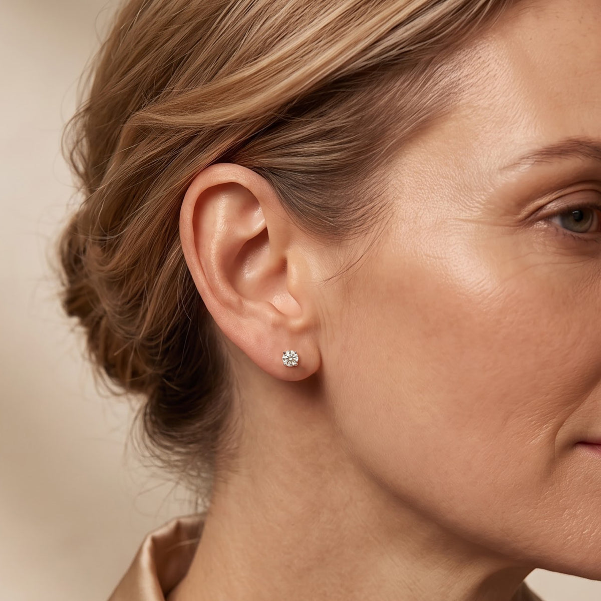 Luxuriant - 9K Yellow Gold Lab Grown Diamond (SI/G-H) Stud Earring with Push Back 0.25 Ct. 8740565 2
