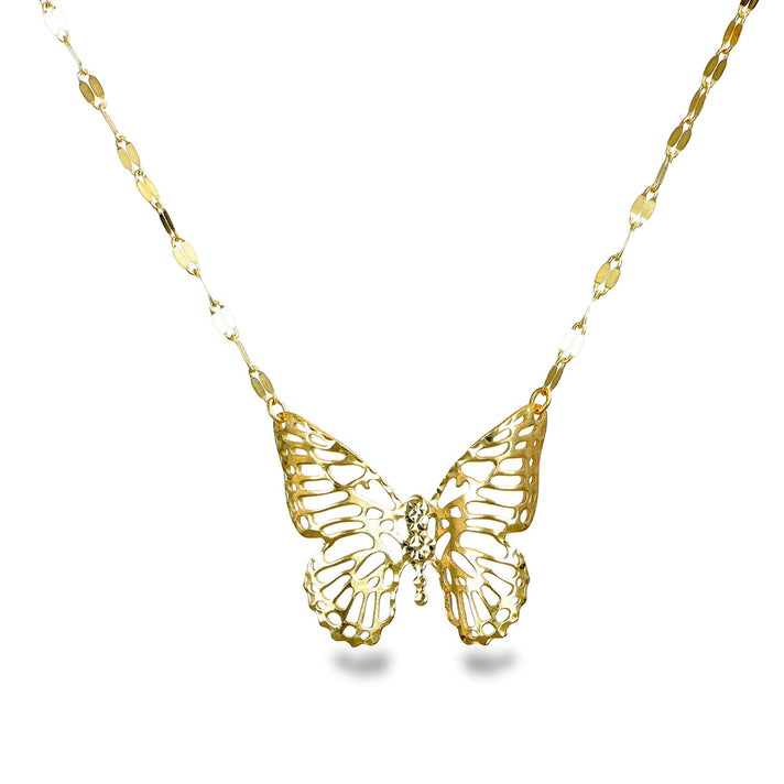 Maestro Collection - 9K Yellow Gold Butterfly Necklace (Size - 18) 8740772 1