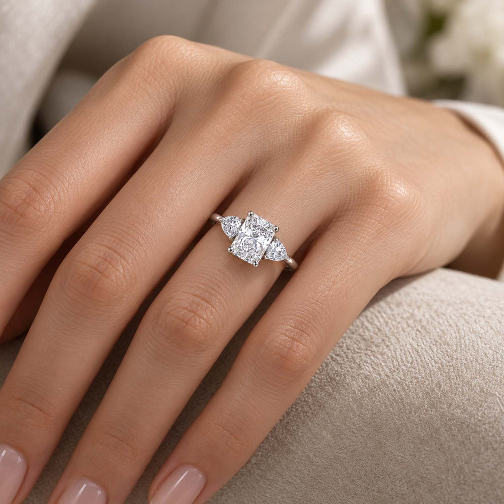 NY Close Out Deal- Luxuriant 950 Platinum VS/EF Lab Grown Diamond Trilogy Ring 2.00 Ct._8740796_5