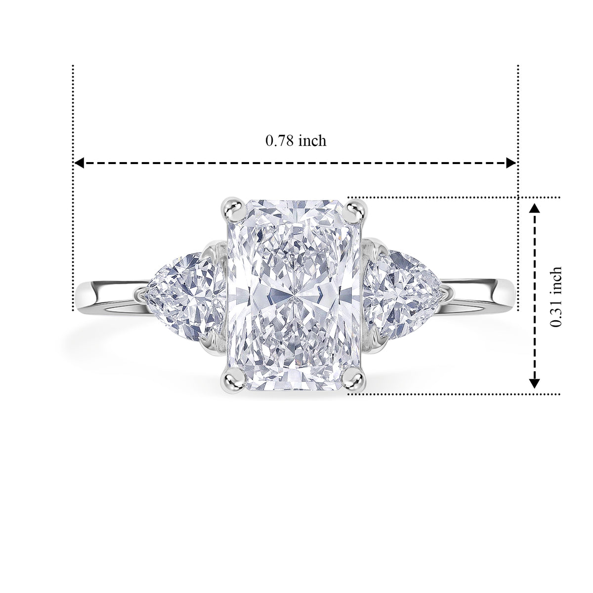 NY Close Out Deal- Luxuriant 950 Platinum VS/EF Lab Grown Diamond Trilogy Ring 2.00 Ct. 8740796 8