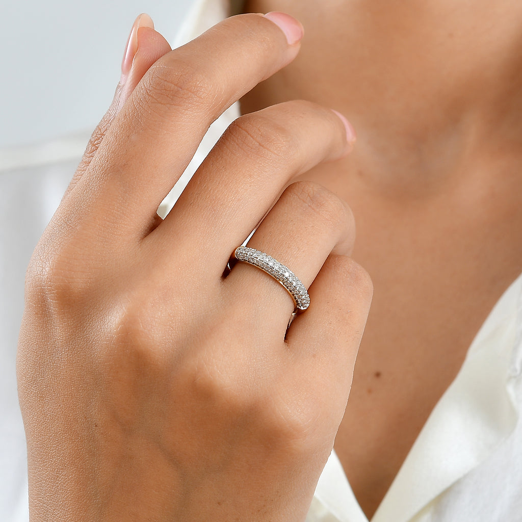 Luxuriant - Lab Grown Diamond (SI/G-H) Band Ring in 18K Vermeil Yellow Gold Plated Sterling Silver 0.50 Ct._8740977_1