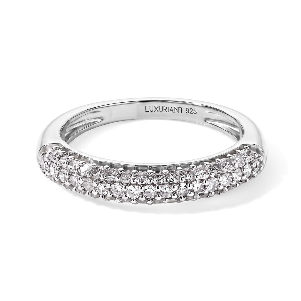 Luxuriant - Lab Grown Diamond (SI/G-H) Band Ring in Rhodium Overlay Sterling Silver 0.50 Ct._8740987
